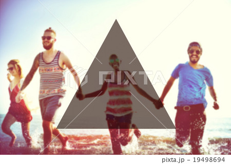 Summer Togetherness Friendship Triangle Copy Space Concept Summer Togetherness Friendship Triangle Copy Space Concept 19498694