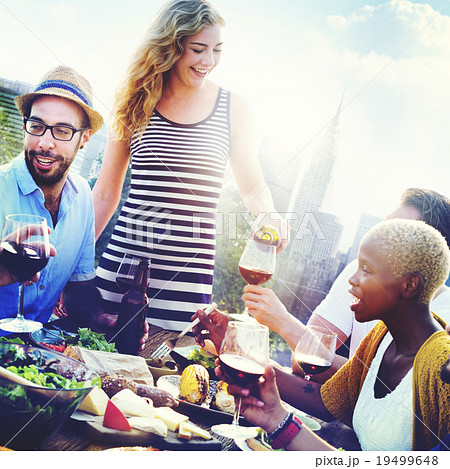 Diverse People Friends Hanging Out Drinking Concept 19499648
