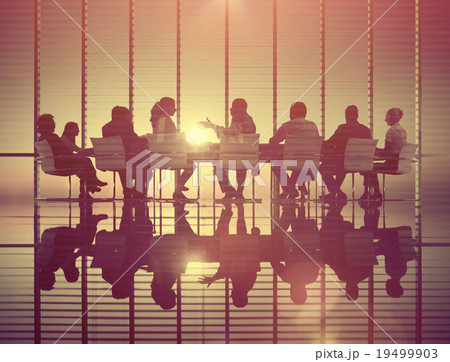 Business People Meeting Discussion Back Lit Concept Business People Meeting Discussion Back Lit Concept 19499903