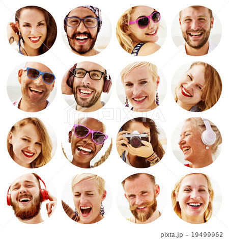 Portrait of Diverse Multiethnic Cheerful People Portrait of Diverse Multiethnic Cheerful People 19499962