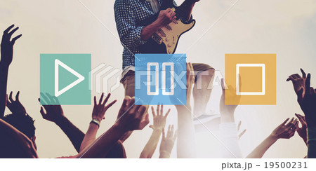 Play Pause Stop Multimedia Entertainment Control Concept 19500231