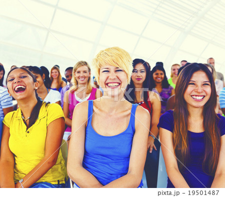 Crowd Learning Celebrating Casual Diverse Ethnic Concept 19501487