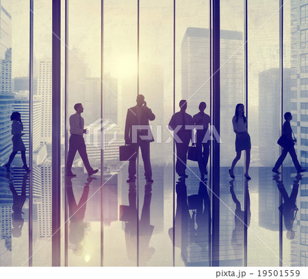 Business People Commuter Walking Communication Concept Business People Commuter Walking Communication Concept 19501559