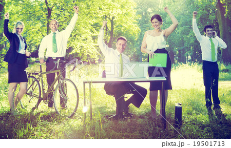 Business People Green Business Success Outdoors Concept 19501713