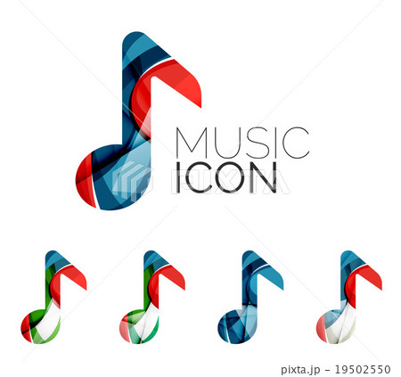 Set of abstract music note icon, business logotype 19502550