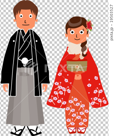 穿著和服的男人和女人 19503527