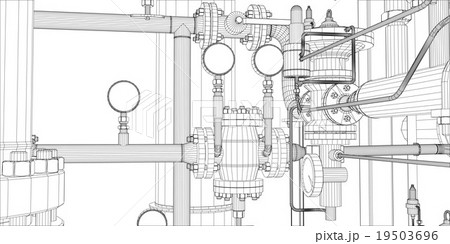 Illustration of equipment for heating system Illustration of equipment for heating system 19503696