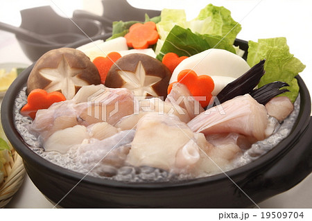 鍋料理 あんこう鍋 湯気の写真素材