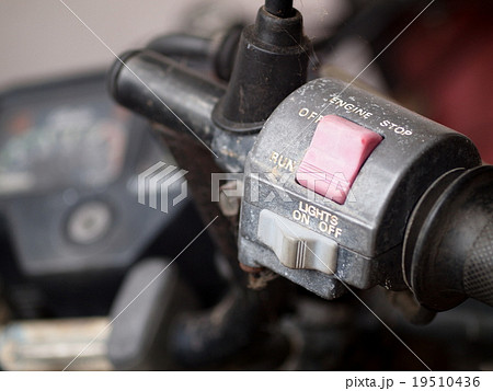 engine stop knob switch on old vintage motorcycle engine stop knob switch on old vintage motorcycle 19510436