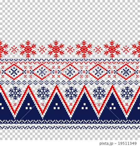 ノルディック柄 雪の結晶の伝統的なクリスマス ニット装飾的なパターンのイラスト素材