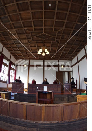 旧長野地方裁判所松本支部庁舎（長野県宝）　支部訟廷内部光景　松本市歴史の里　信州松本の歴史建 19511851