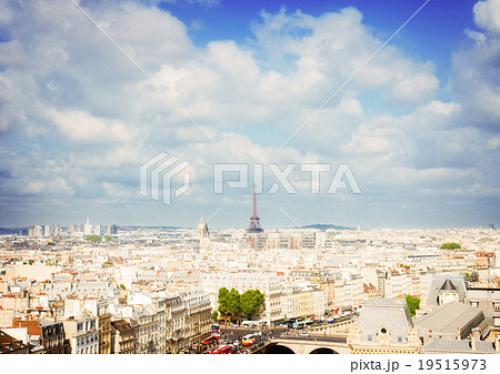 skyline of Paris with eiffel tower 19515973
