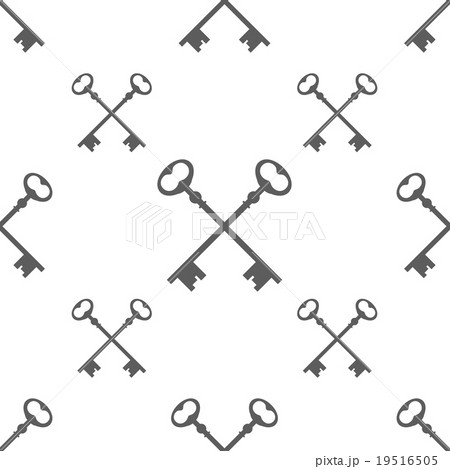Vintage Key Silhouette Seamless Pattern Vector Vintage Key Silhouette Seamless Pattern Vector 19516505
