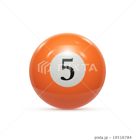 Billiard five ball isolated on a white background 19516784