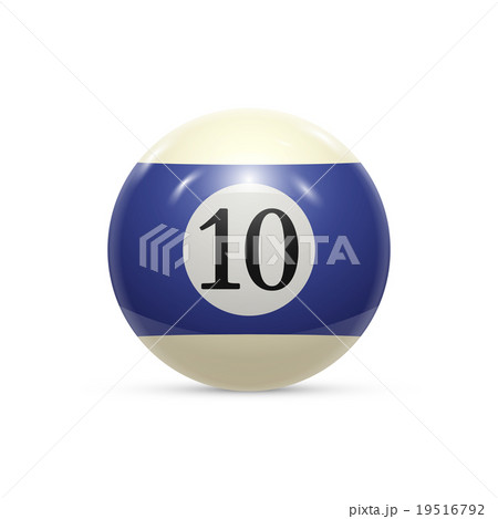 Billiard ten ball isolated on a white background 19516792