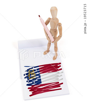 Wooden mannequin made a drawing - Georgia Wooden mannequin made a drawing - Georgia 19523715