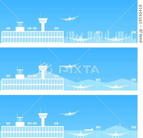 空港 ブルー背景のイラスト素材