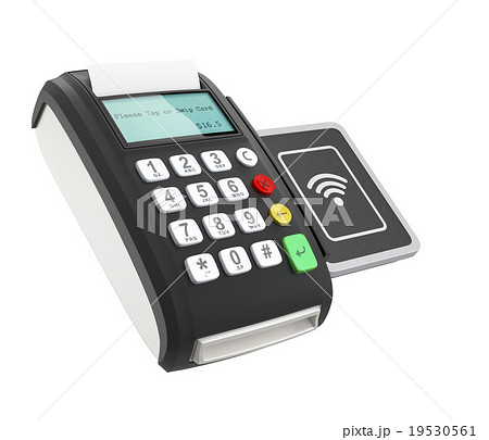 クレジットカード 電子マネー決済対応の端末 オリジナルデザイン のイラスト素材