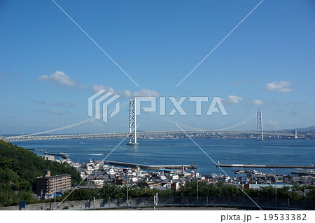 淡路島側から見る「明石海峡大橋」 19533382
