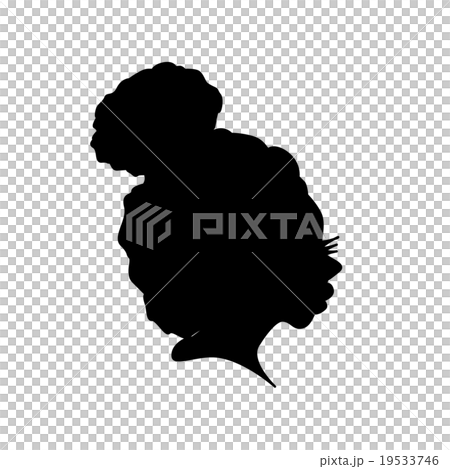 かわいい　シルエット　お団子 19533746