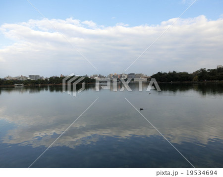 水面に映る雲 19534694