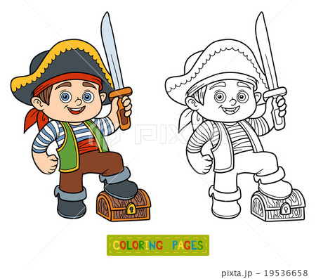 Coloring book for children (pirate boy) 19536658