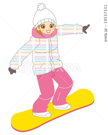 スノーボード女性のイラスト素材