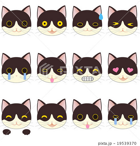 いろんな表情の猫 サイン 顔文字のイラスト素材