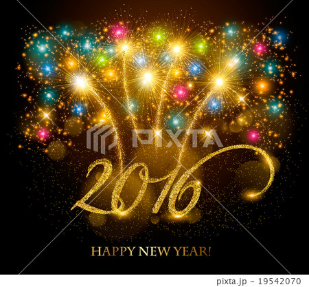 Celebration background with a beautiful gold 2016 19542070