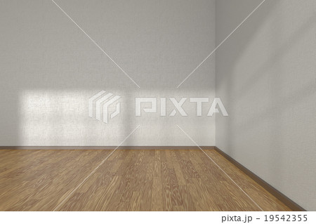 Corner of white empty room with parquet floor Corner of white empty room with parquet floor 19542355