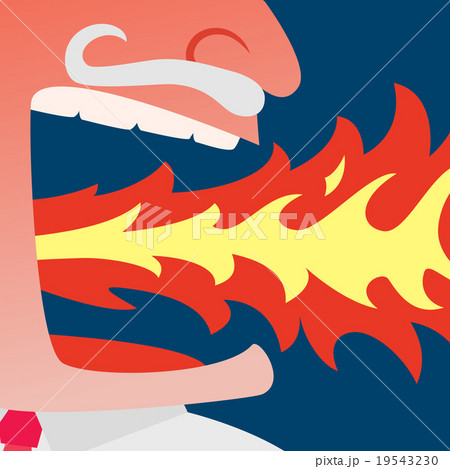 Angry businessman spitting fire 19543230