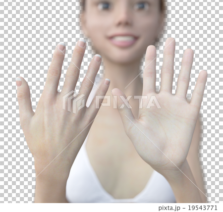 女性の手 裏表 perming3DCGイラスト素材 女性の手 裏表 perming3DCGイラスト素材 19543771