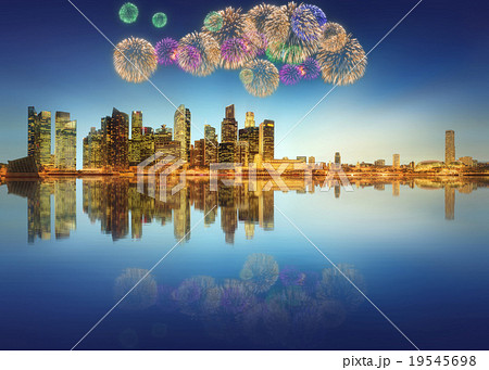 Beautiful fireworks in Marina Bay, Singapore Beautiful fireworks in Marina Bay, Singapore 19545698
