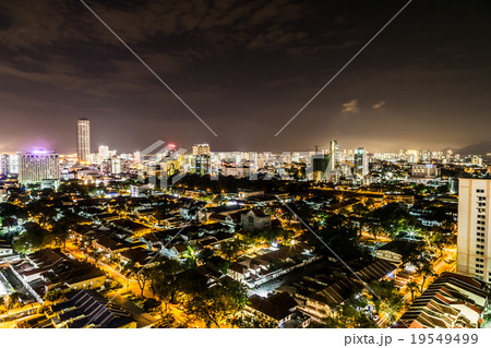 Night cityscape of the scenic Georgetown Penang 19549499