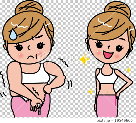 女性 ダイエット くびれ チャック ウエストのイラスト素材 女性 ダイエット くびれ チャック ウエストのイラスト素材