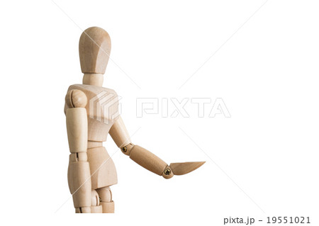 wooden figure present something on hand, isolated wooden figure present something on hand, isolated 19551021