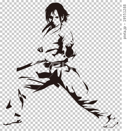 Karate female silhouette 19551288