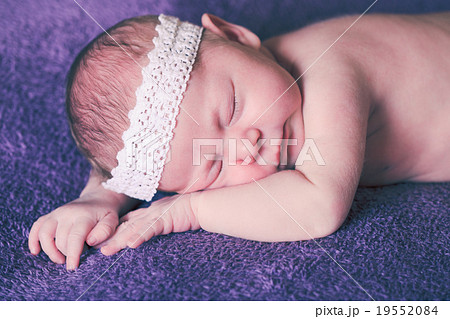 Portrait of charming sleeping baby 19552084