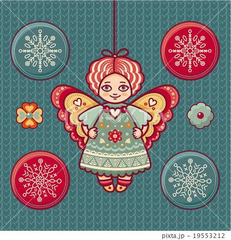 Angel. Set of color Christmas toys. 19553212