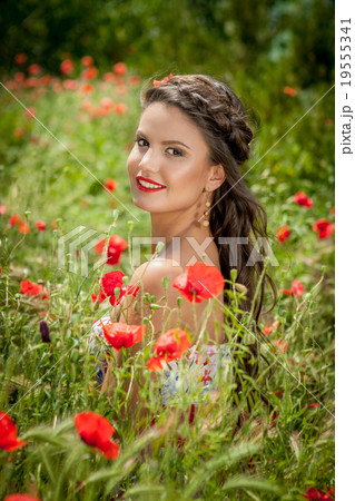 Young beautiful girl in the field Young beautiful girl in the field 19555341