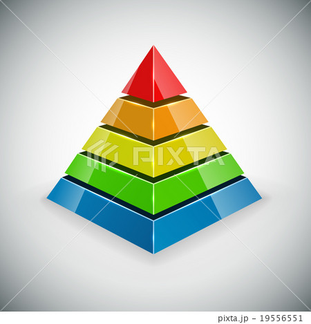 Pyramid With Color Segments Vector Design Element のイラスト素材