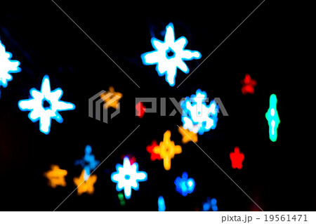 Colorful Christmas blur stars lights 19561471