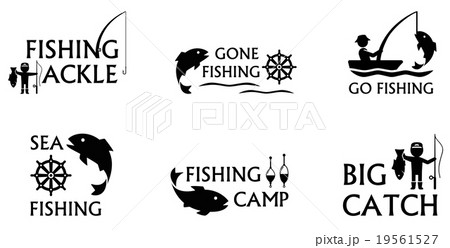fishing symbols set fishing symbols set 19561527