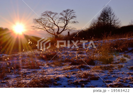 入笠山と夕日 19563422