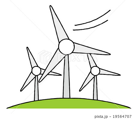 風力発電のイラスト素材