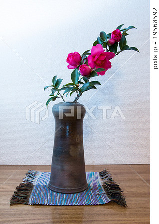 備前焼の花瓶 19568592