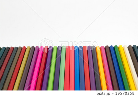 Colorful color pencils on white background 19570259