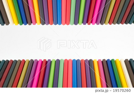 Colorful color pencils on white background 19570260