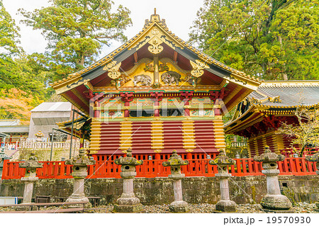 日光 東照宮 三神庫 上神庫 想像の象の写真素材