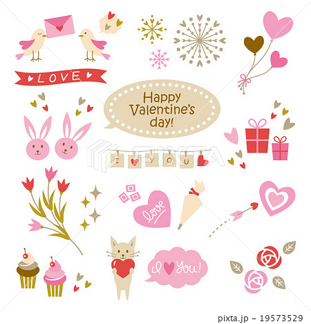 Set of cute valentine's elements 19573529